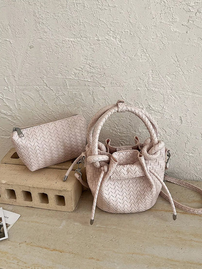 Woven Bucket Crossbody Bag