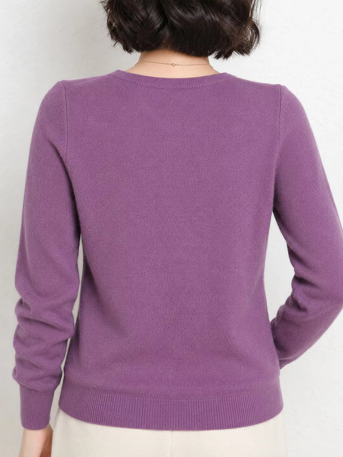 Elegant V-Neck Long Sleeve Soft Knit Top
