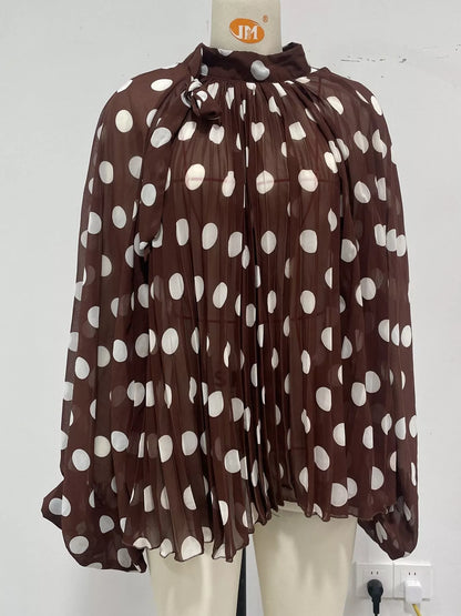 Polka Dot Long Sleeve Blouse