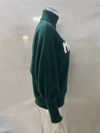 Christmas Letter Turtleneck Sweater