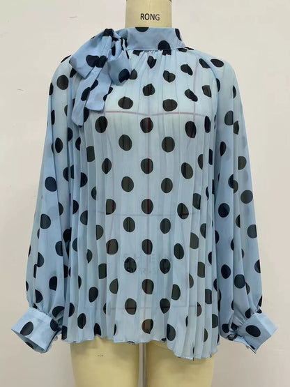 Polka Dot Long Sleeve Blouse