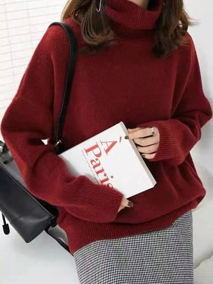 Turtleneck Dropped Shoulder Sweater