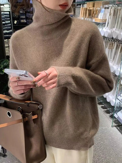 Turtleneck Dropped Shoulder Sweater