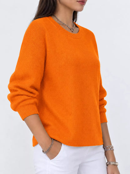 Full Size Classic Crew Neck Sweater Plus Size