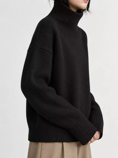 Turtleneck Dropped Shoulder Sweater