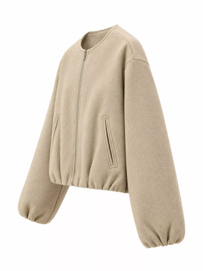 Fleece Zip-Up Cropped Jacket