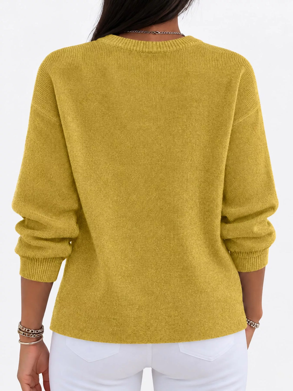Full Size Classic Crew Neck Sweater Plus Size