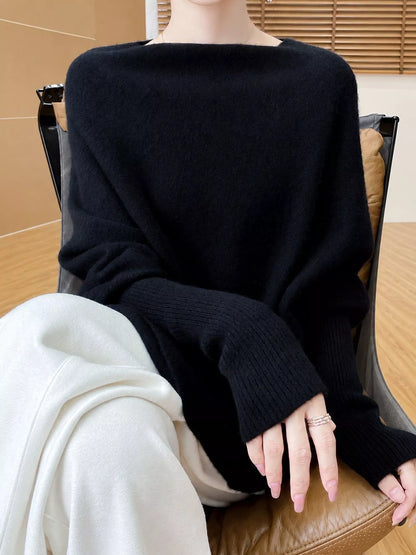 Asymmetrical Lantern Sleeve Sweater