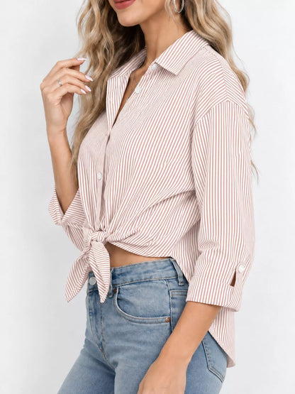 Casual Striped Button-Down Shirt