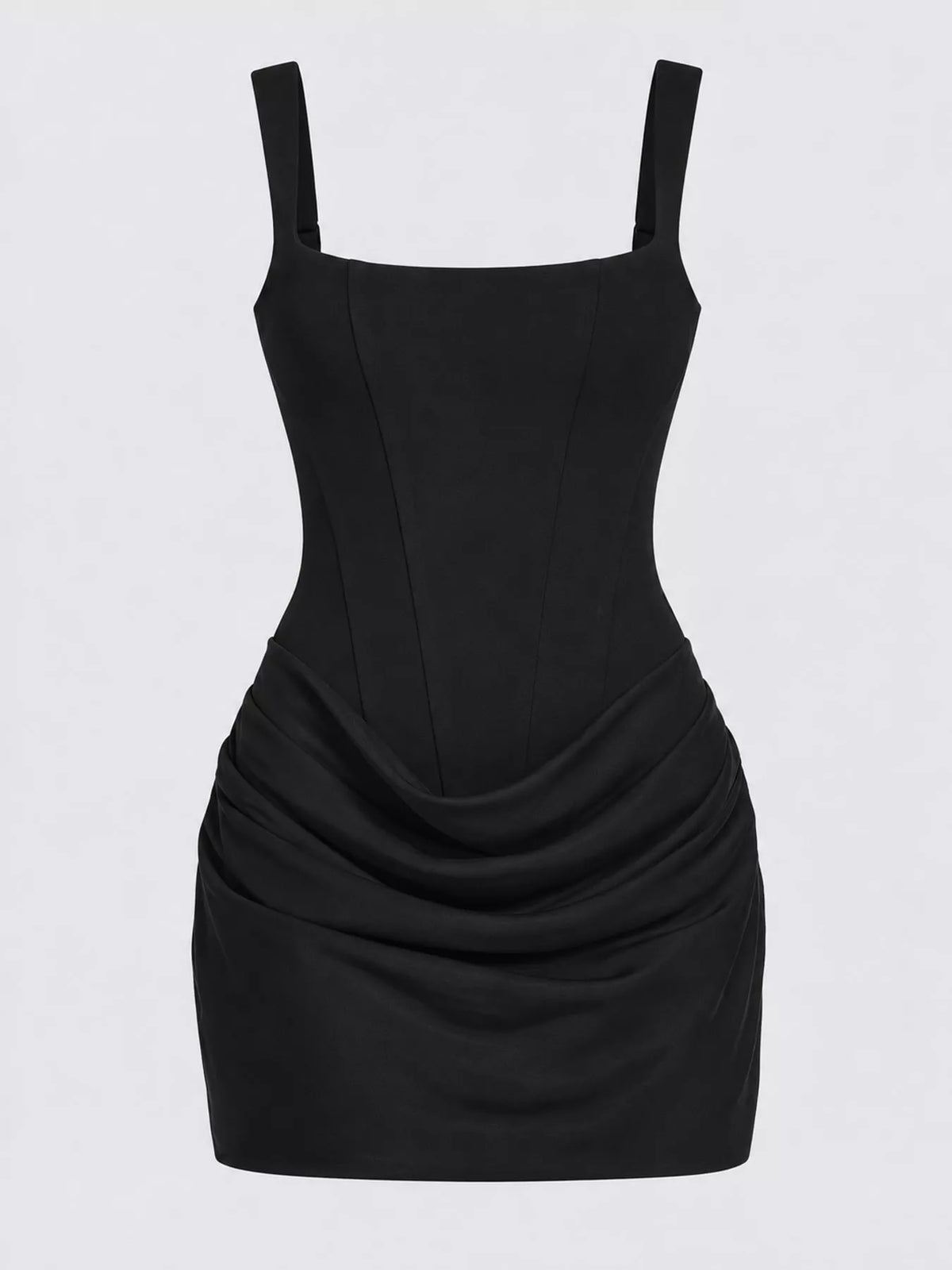 Corset-Style Mini Dress with Ruched Detail