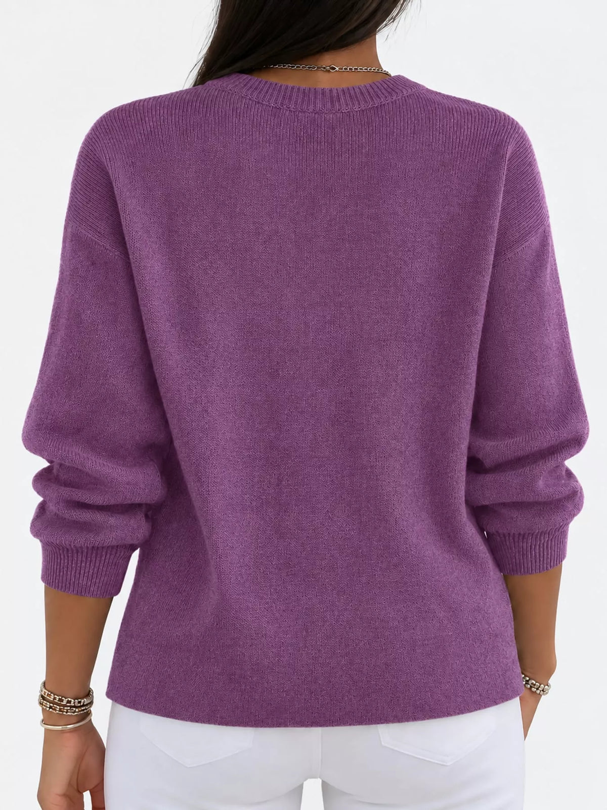 Full Size Classic Crew Neck Sweater Plus Size