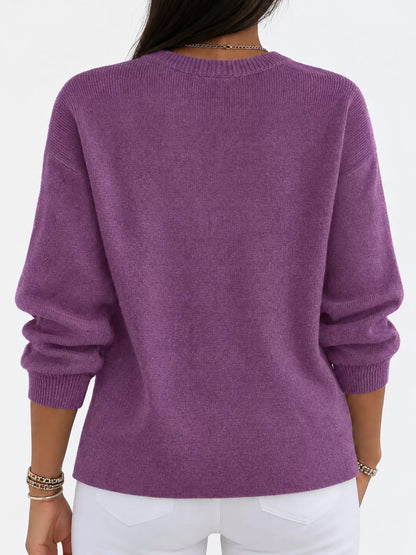 Full Size Classic Crew Neck Sweater Plus Size
