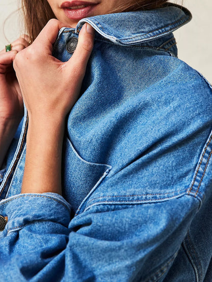 Button Up Long Sleeve Denim Jacket