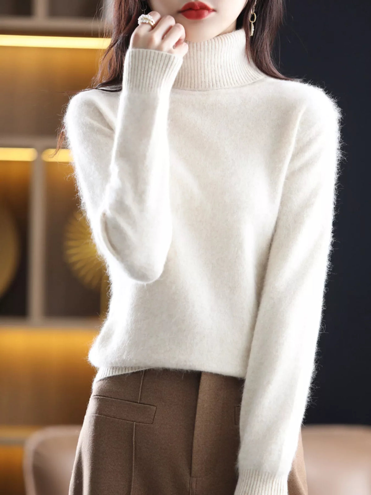 Full Size Turtleneck Long Sleeve Sweater Plus Size