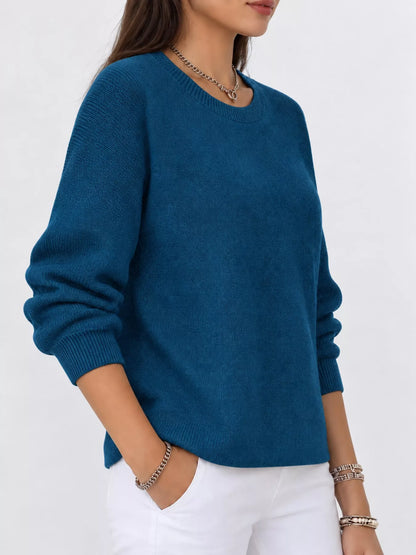 Full Size Classic Crew Neck Sweater Plus Size