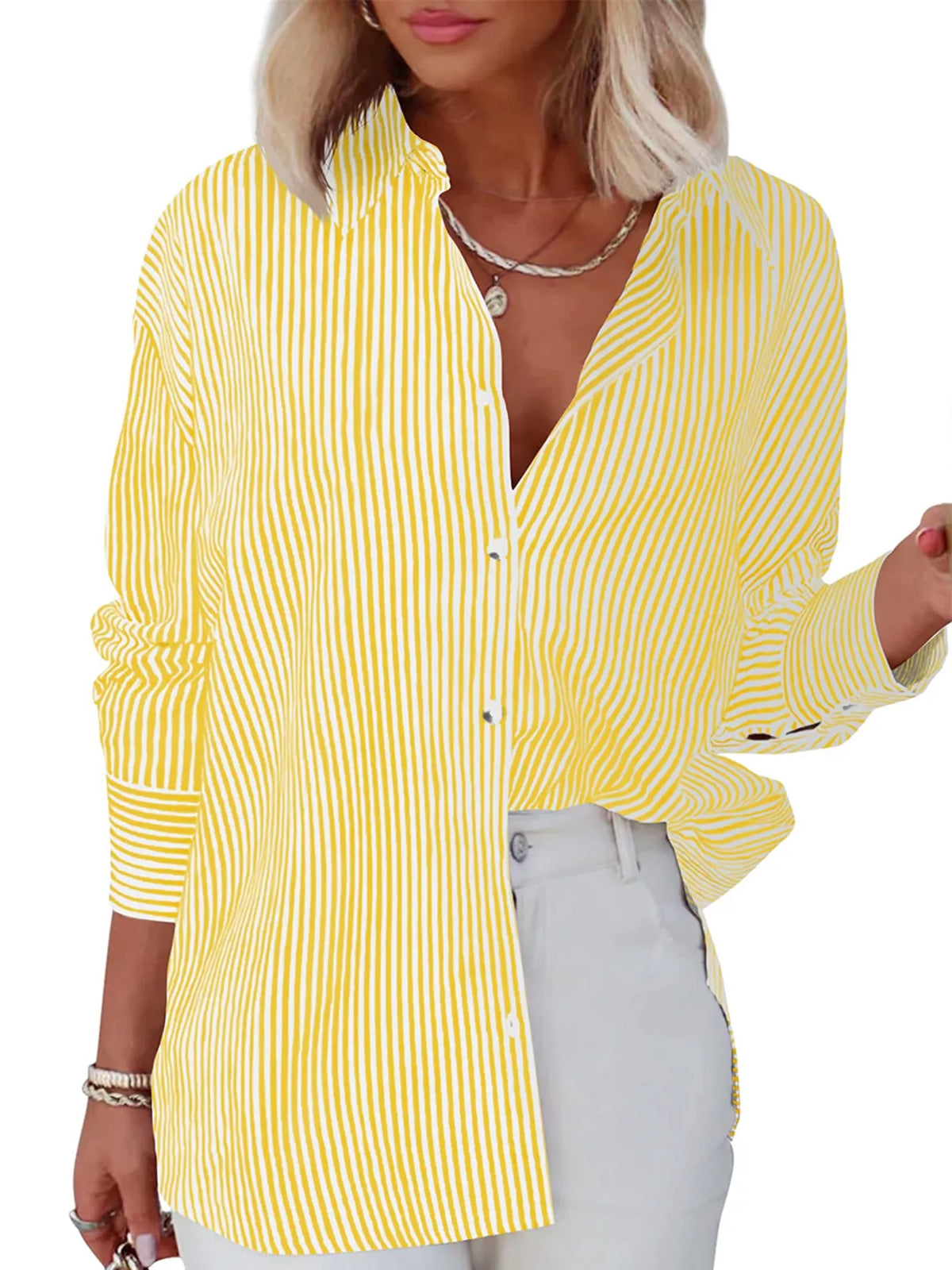 Casual Striped Button-Down Shirt