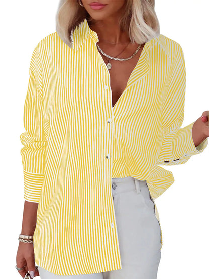 Casual Striped Button-Down Shirt
