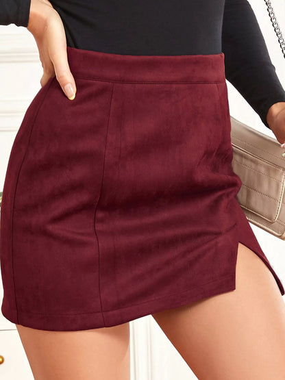 High-Waisted Slit Skirt