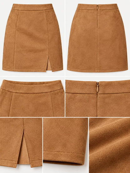 High-Waisted Slit Skirt