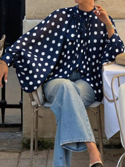 Polka Dot Long Sleeve Blouse