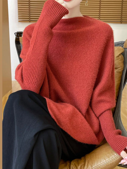 Asymmetrical Lantern Sleeve Sweater