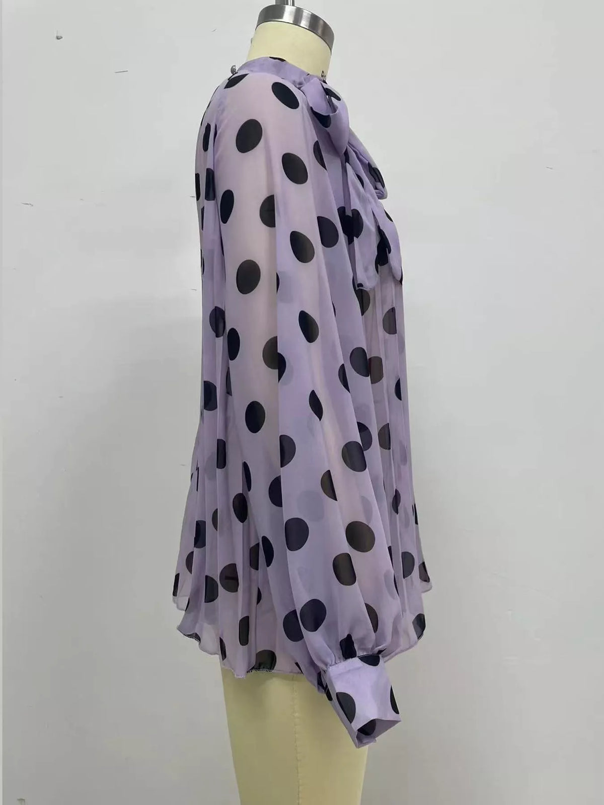 Polka Dot Long Sleeve Blouse