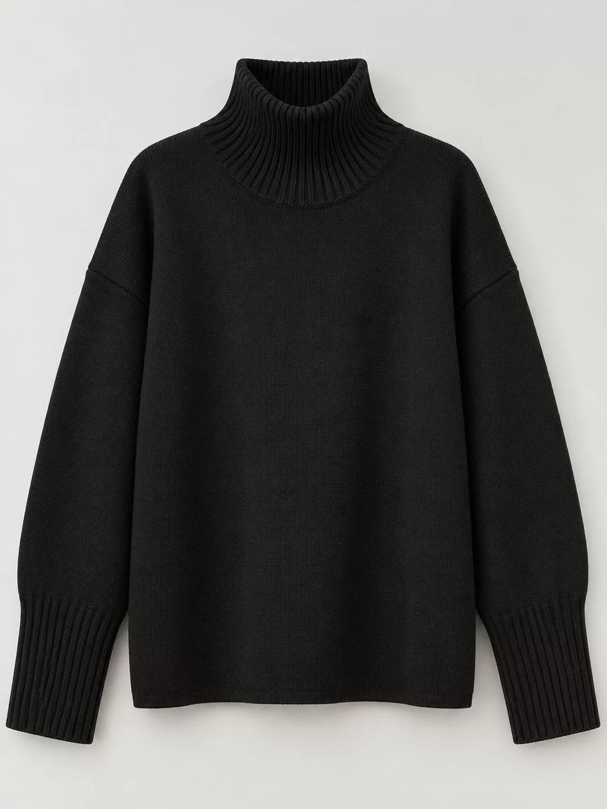 Turtleneck Dropped Shoulder Sweater
