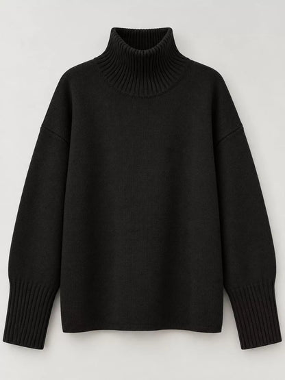 Turtleneck Dropped Shoulder Sweater