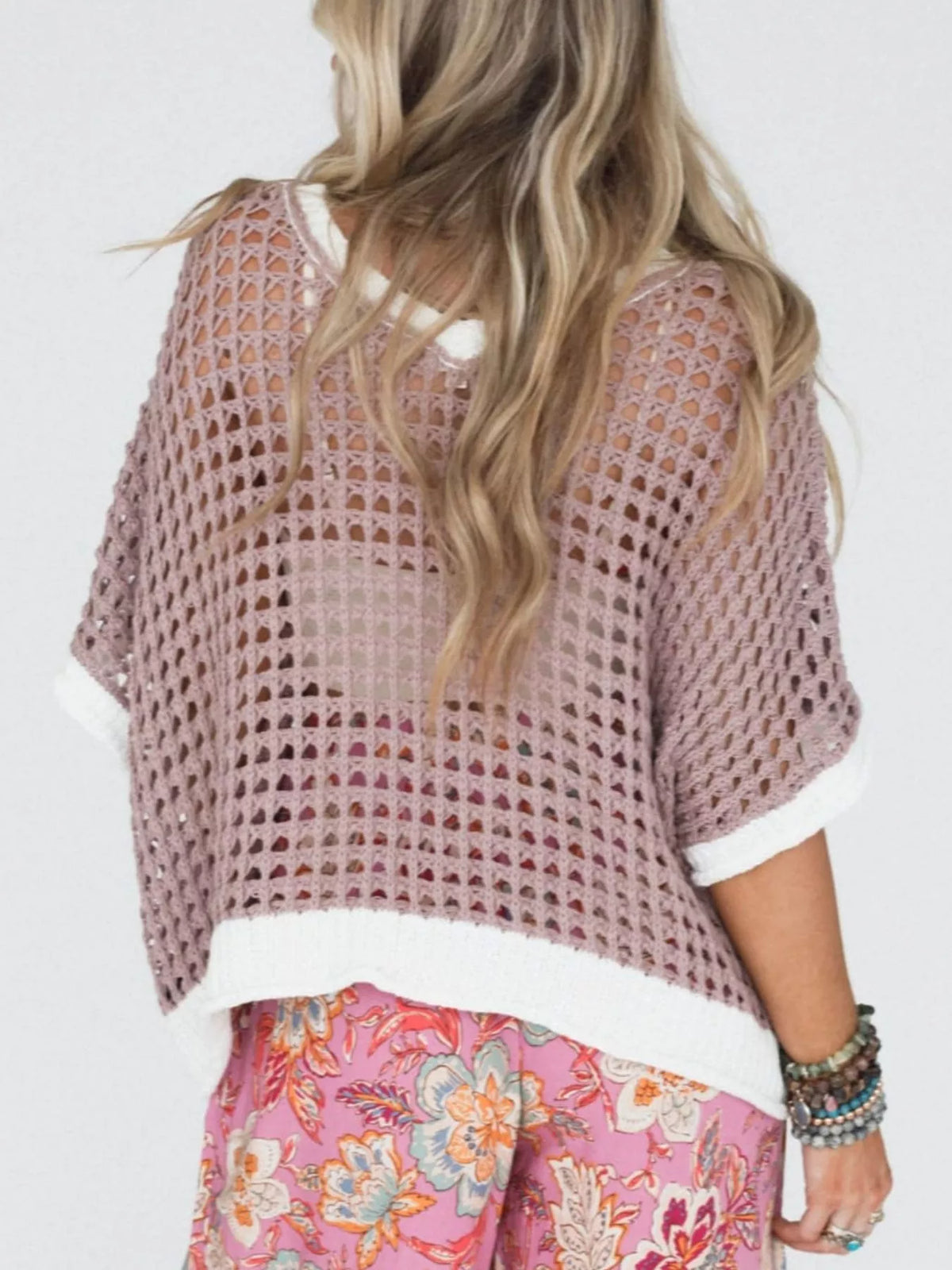 Peace Sign Crochet Knit Cover Up