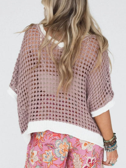 Peace Sign Crochet Knit Cover Up
