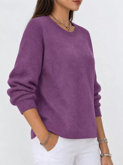 Full Size Classic Crew Neck Sweater Plus Size