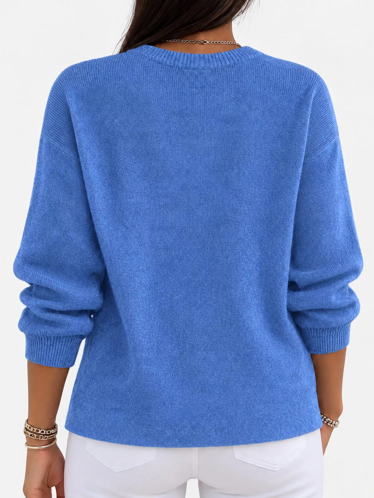 Full Size Classic Crew Neck Sweater Plus Size