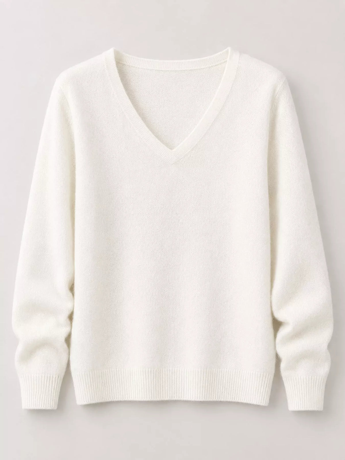 Elegant V-Neck Long Sleeve Soft Knit Top