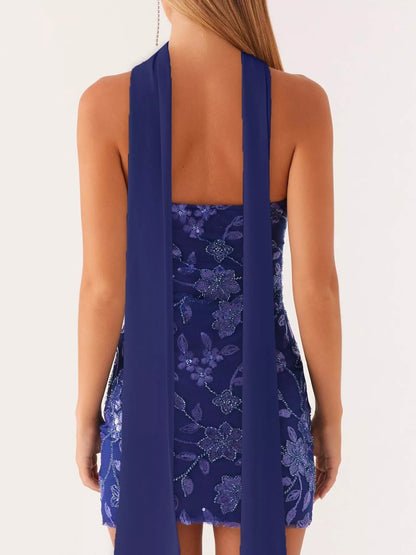 Floral Textured Strapless Mini Dress