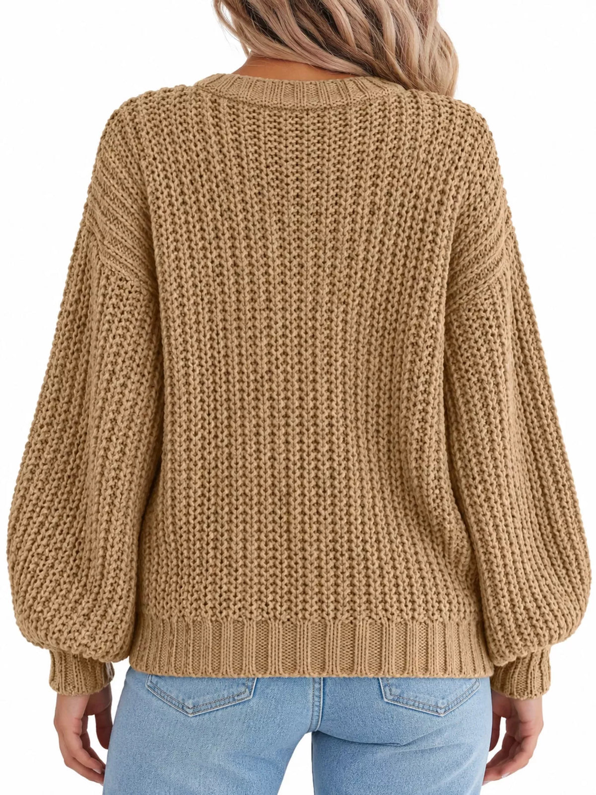 Full Size Chunky Knit Button-Down Cardigan Plus Size