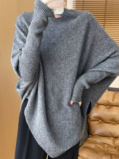 Asymmetrical Lantern Sleeve Sweater