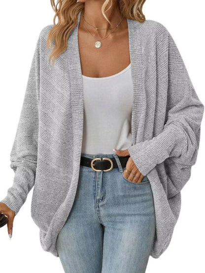 Open-Front Batwing Sleeve Cardigan
