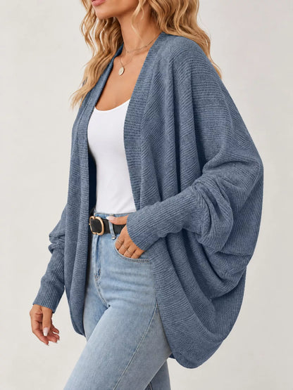 Open-Front Batwing Sleeve Cardigan