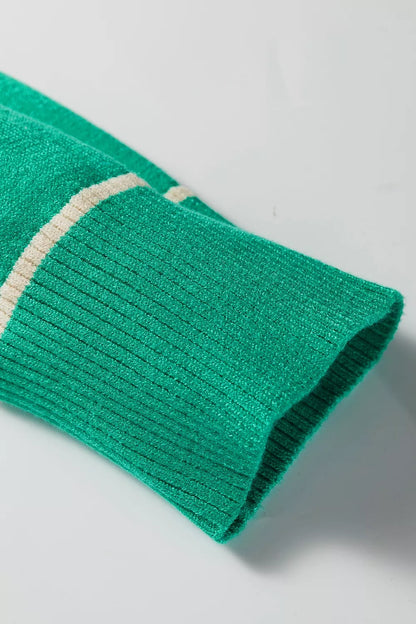 Contrast Detail Drop Shoulder Baggy Sweater