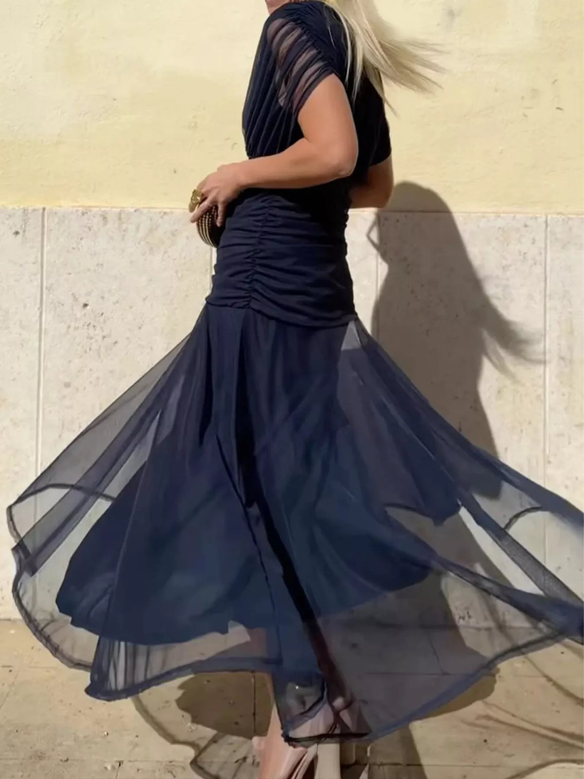 Full Size Off-Shoulder Ruched Maxi Dress Plus Size