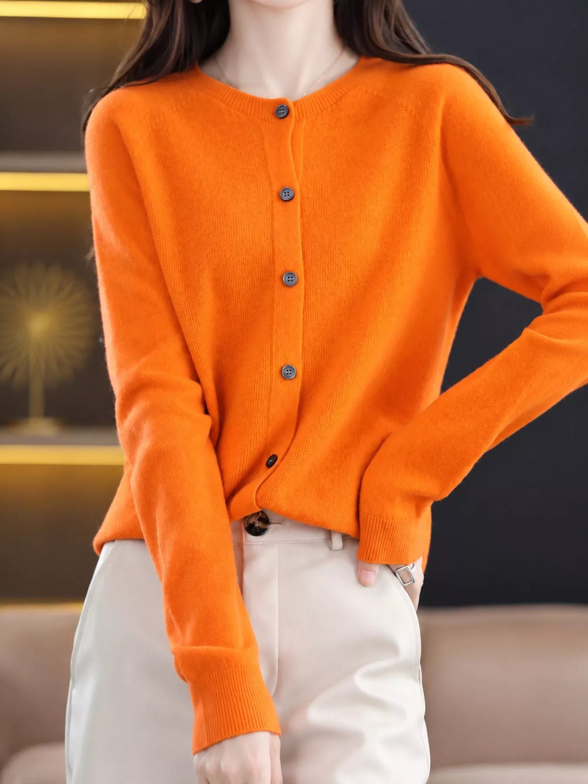 Button-Down Long Sleeve Cardigan