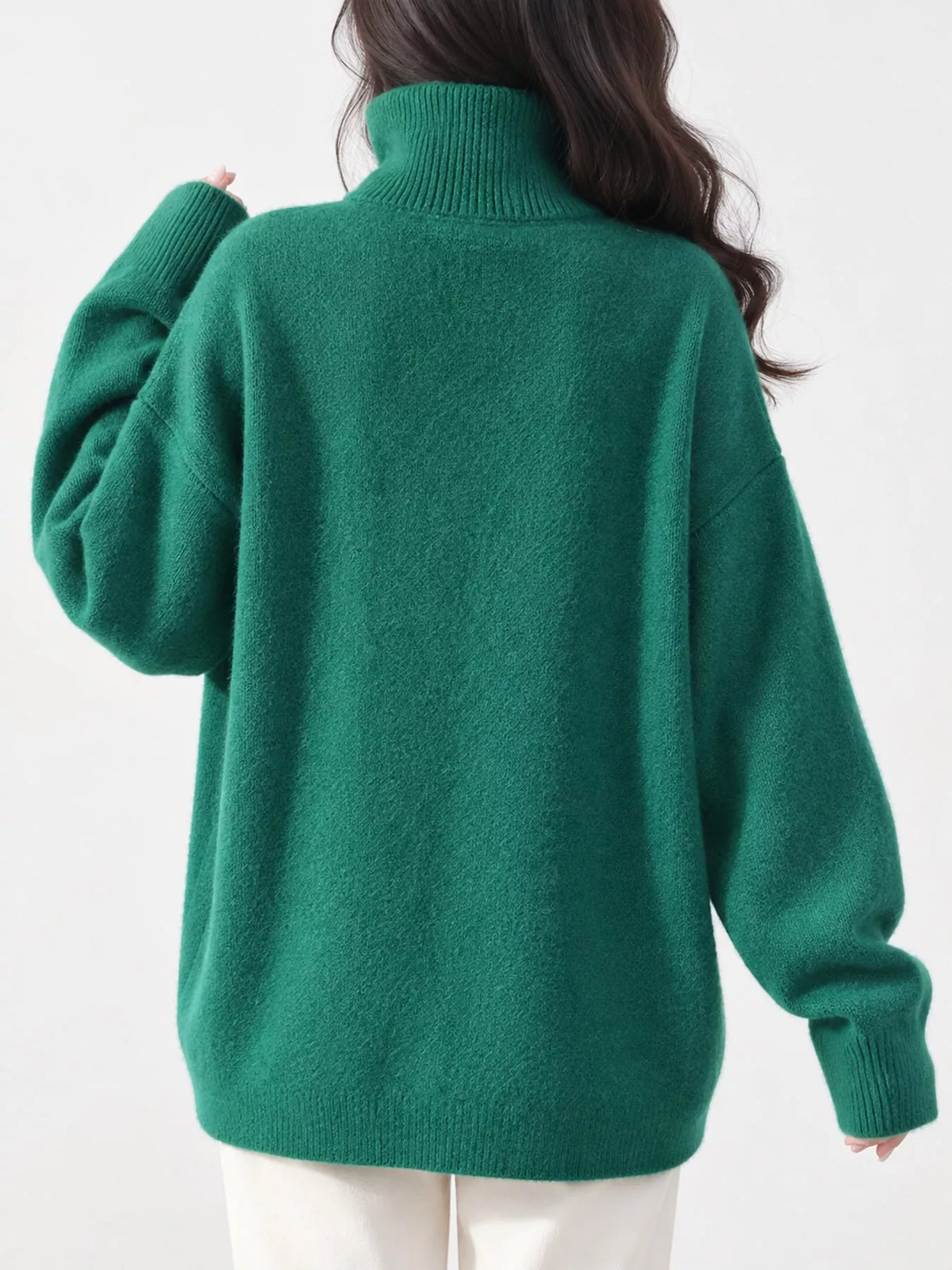 Turtleneck Dropped Shoulder Sweater
