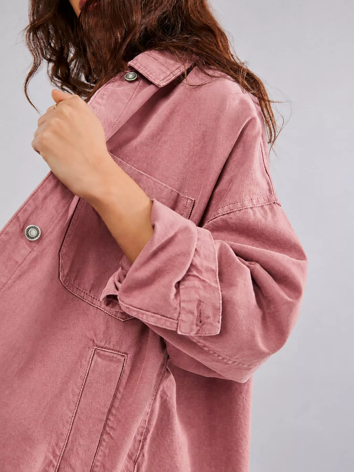 Button Up Long Sleeve Denim Jacket