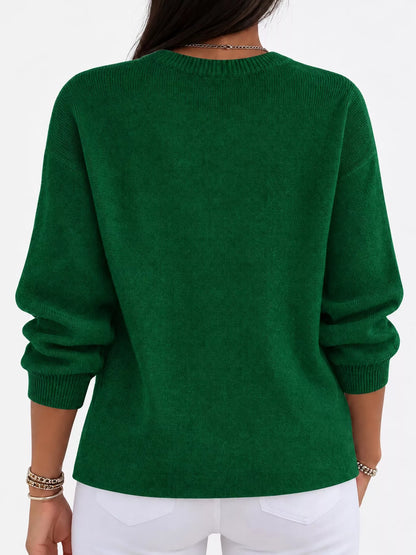 Full Size Classic Crew Neck Sweater Plus Size