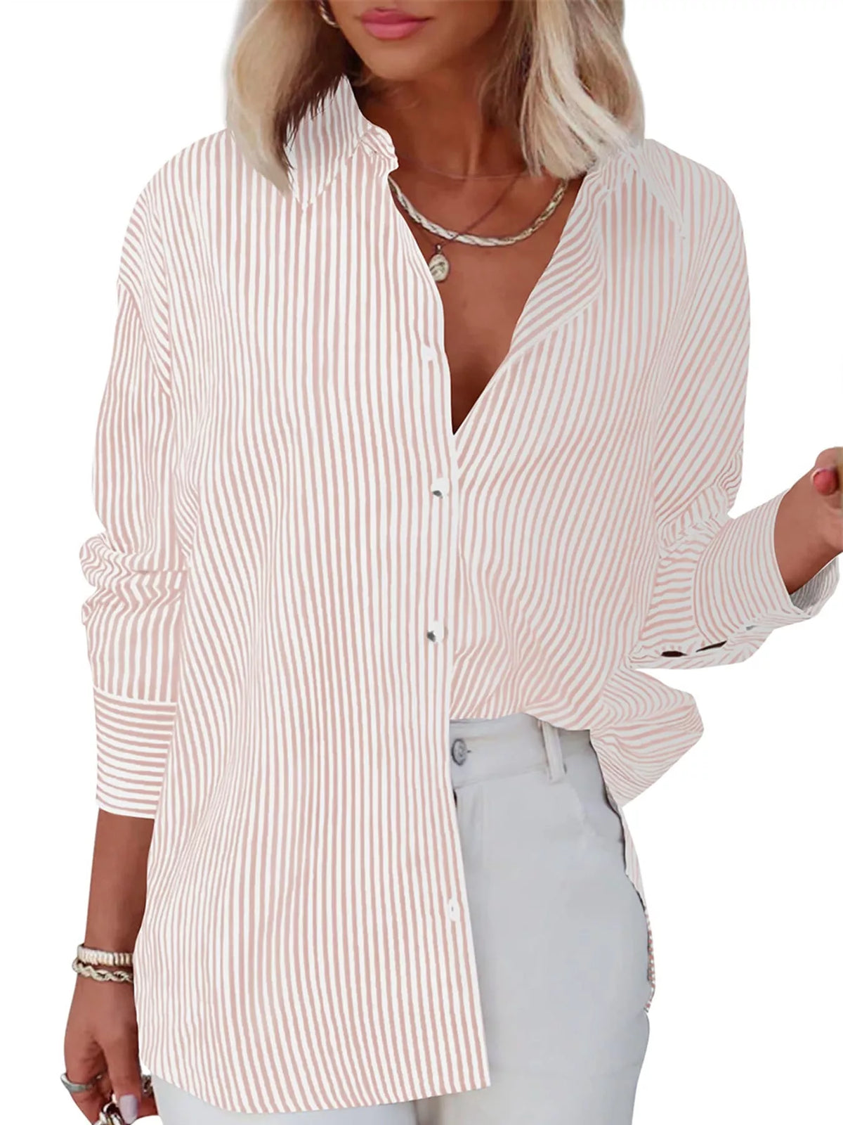 Casual Striped Button-Down Shirt