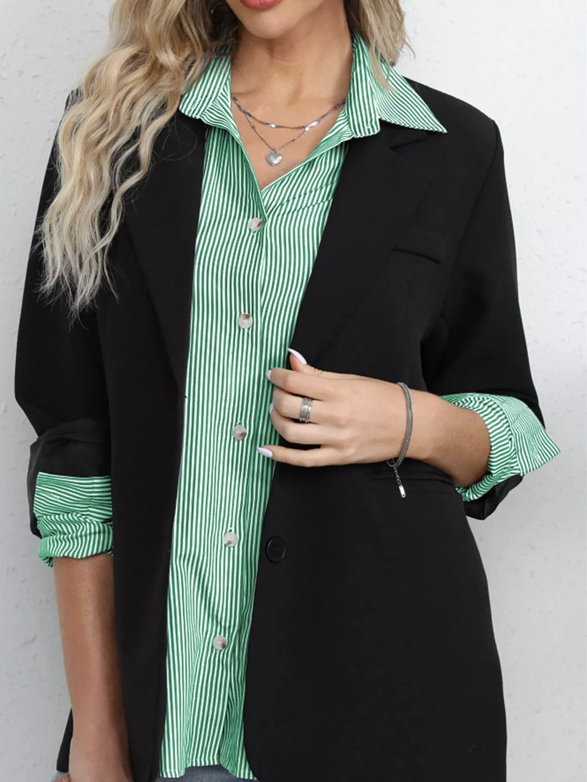 Casual Striped Button-Down Shirt