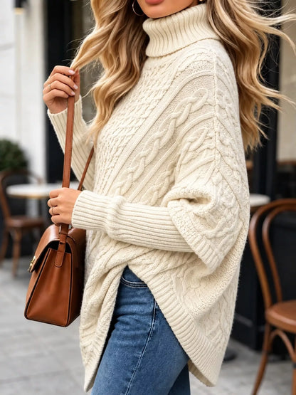 Turtleneck Cable-Knit Sweater